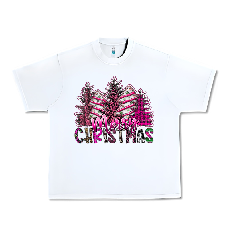 Merry Christmas Pink  Trees Urban Heavy Tee by CowhideDigitalArt | Teevron