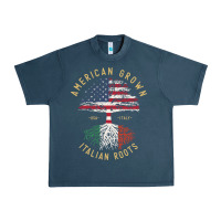 Midnight Navy american grown italian roots italy flag vintage tree Urban Heavy Tee - linhVisuals