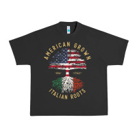 American Grown Italian Roots Italy Flag Vintage Tree Urban Heavy Tee | Teevron