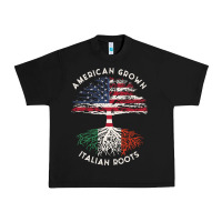 Black american grown italian roots usa italy flag tree Urban Heavy Tee - linhVisuals