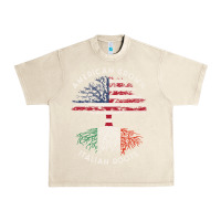 Sandshell american grown italian roots usa italy flag tree Urban Heavy Tee - linhVisuals