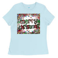 Baby Blue merry Christmas Ladies Tee - CowhideDigitalArt