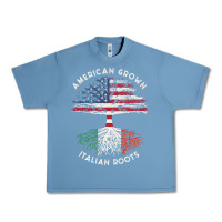 Pebble Blue american grown italian roots usa italy flag tree Urban Heavy Tee - linhVisuals