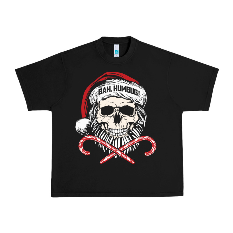 Bah Humbug Skull Santa Hat Christmas Funny Quote Urban Heavy Tee by linhVisuals | Teevron