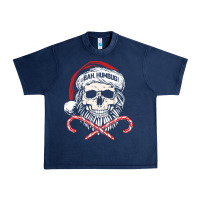 Navy bah humbug skull santa hat christmas funny quote Urban Heavy Tee - linhVisuals