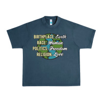 Midnight Navy birthplace earth race human politics freedom religion love equality al Urban Heavy Tee - linhVisuals