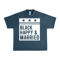 Midnight Navy black happy & married funny wedding gifts Urban Heavy Tee - linhVisuals