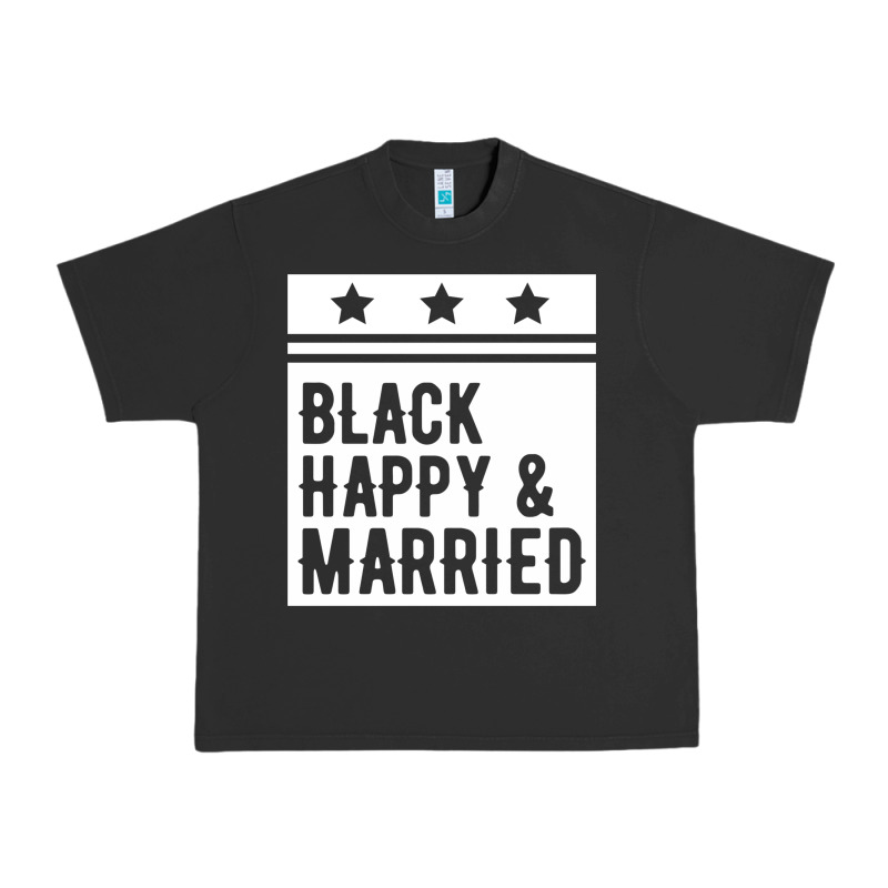 Black Happy & Married Funny Wedding Gifts Urban Heavy Tee by linhVisuals | Teevron