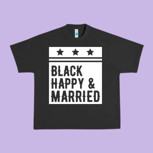 Black Happy & Married Funny Wedding Gifts Urban Heavy Tee Designed By Linhvisuals