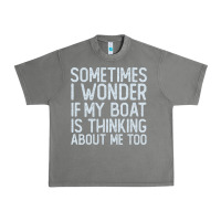 Tornado boating funny if my boat is thinking about me too funny pontoon boat l Urban Heavy Tee - linhVisuals