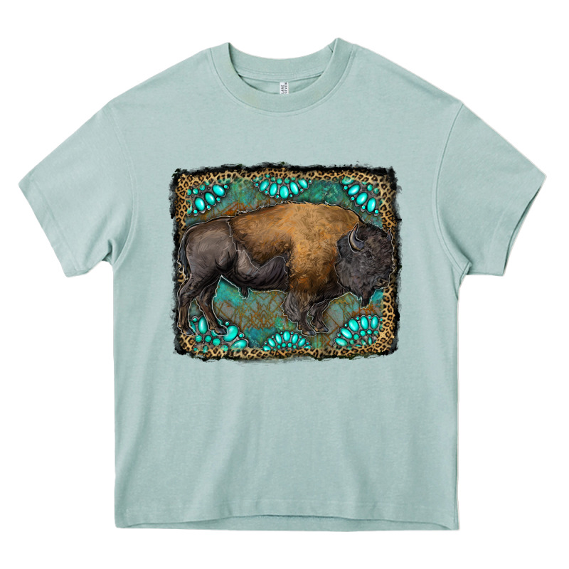 Bison With Gemstone Background Heavy Core Tee by RanaPortraitStore | Teevron