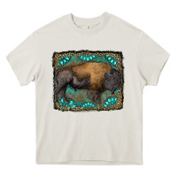 Cream bison with gemstone background Heavy Core Tee - RanaPortraitStore