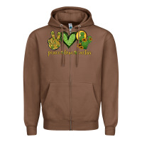 Chestnut peace love cactus Zipper Hoodie - Jasminsmagicworld