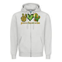 Dove Grey peace love cactus Zipper Hoodie - Jasminsmagicworld