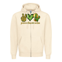 Sandshell peace love cactus Zipper Hoodie - Jasminsmagicworld