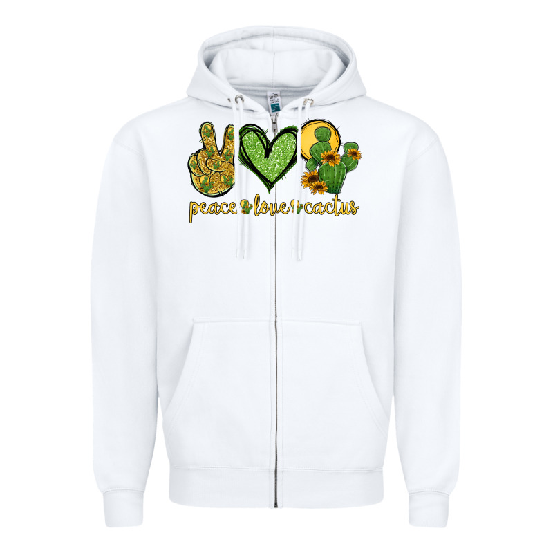 Peace Love Cactus Zipper Hoodie by Jasminsmagicworld | Teevron