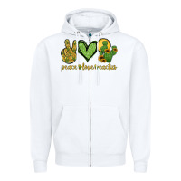 White peace love cactus Zipper Hoodie - Jasminsmagicworld