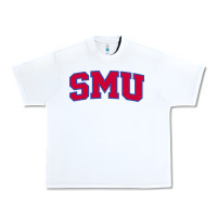 White The SMU Athletics wordmark Urban Heavy Tee - linhVisuals