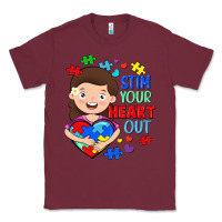 Burgundy Stim your heart out Classic Tee - FaDigitalArtStudio