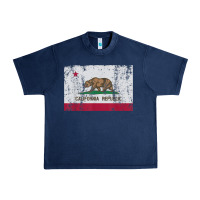 Navy california flag womens mens heavy distressed vintage gift t shirt Urban Heavy Tee - linhVisuals