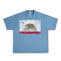 Pebble Blue california flag womens mens heavy distressed vintage gift t shirt Urban Heavy Tee - linhVisuals