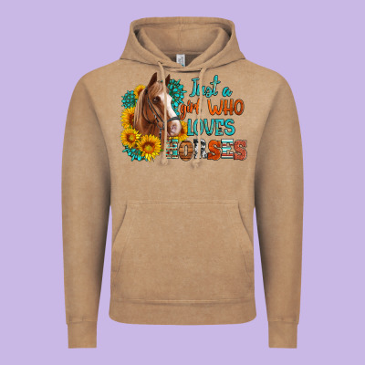 Just A Girl Who Loves Horses Vintage Hoodie Designed By Artiststas