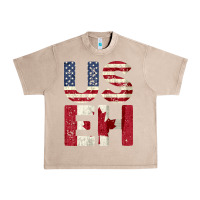 French Oak canada us eh american canadian flag vintage america colors patriotic g Urban Heavy Tee - linhVisuals