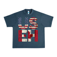 Midnight Navy canada us eh american canadian flag vintage america colors patriotic g Urban Heavy Tee - linhVisuals