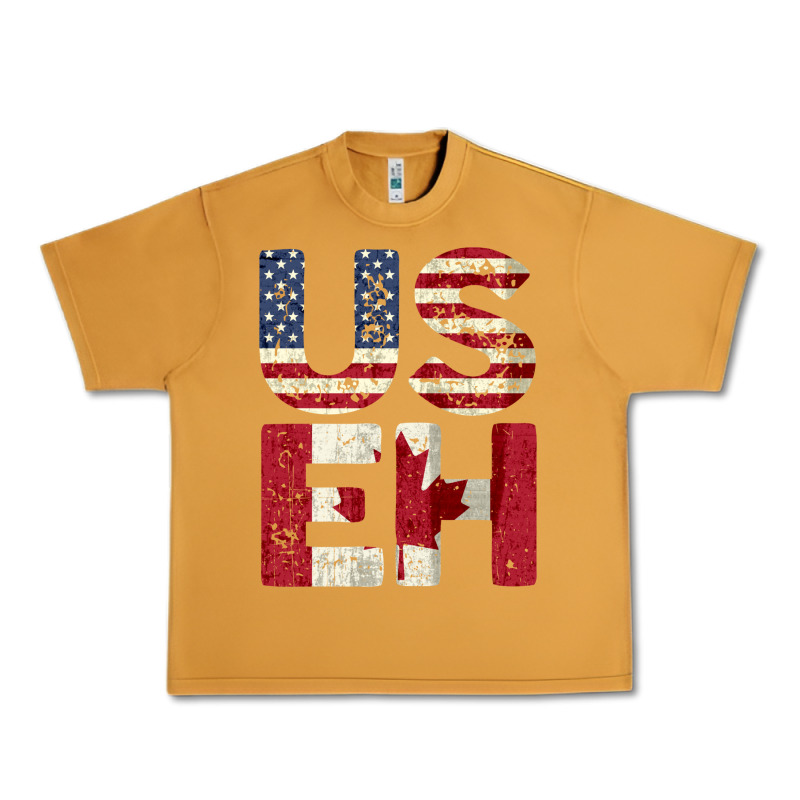 Canada Us Eh American Canadian Flag Vintage America Colors Patriotic G Urban Heavy Tee by linhVisuals | Teevron