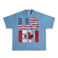 Pebble Blue canada us eh american canadian flag vintage america colors patriotic g Urban Heavy Tee - linhVisuals
