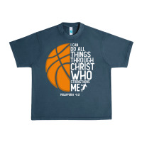 Midnight Navy christian basketball i can do all things through christ philippians 41 Urban Heavy Tee - linhVisuals