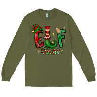 Army Green Elf Squad Long Sleeve Tee - CowhideDigitalArt