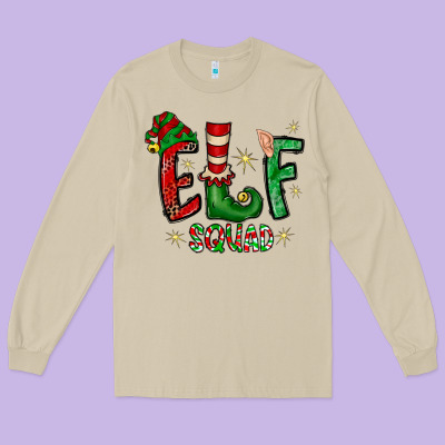 Elf Squad Long Sleeve Tee Designed By Cowhidedigitalart