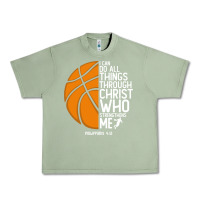 Oil Green christian basketball i can do all things through christ philippians 41 Urban Heavy Tee - linhVisuals