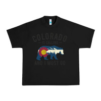 Black colorado is calling and i must go state flag with wild bear Urban Heavy Tee - linhVisuals