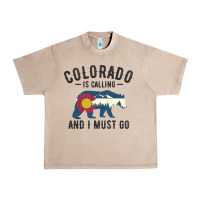 French Oak colorado is calling and i must go state flag with wild bear Urban Heavy Tee - linhVisuals