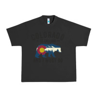 Pigment Black colorado is calling and i must go state flag with wild bear Urban Heavy Tee - linhVisuals