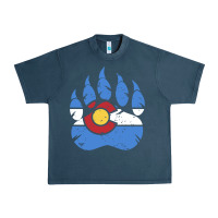 Midnight Navy colorado state flag bear paw print pocket place Urban Heavy Tee - linhVisuals