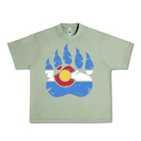 Oil Green colorado state flag bear paw print pocket place Urban Heavy Tee - linhVisuals