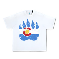 White colorado state flag bear paw print pocket place Urban Heavy Tee - linhVisuals