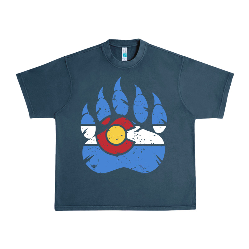 Colorado State Flag Bear Paw Print Pocket Place Urban Heavy Tee by linhVisuals | Teevron