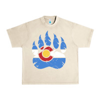 Sandshell colorado state flag bear paw print pocket place Urban Heavy Tee - linhVisuals