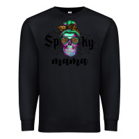 Black spooky mama skull Premium Sweatshirt - RanaPortraitStore