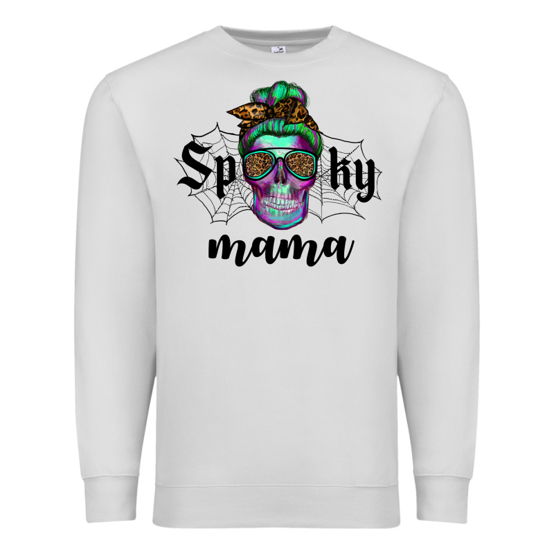 Spooky Mama Skull Premium Sweatshirt by RanaPortraitStore | Teevron