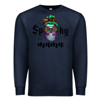 Navy spooky mama skull Premium Sweatshirt - RanaPortraitStore