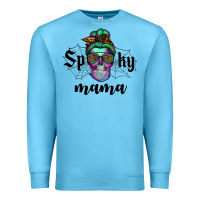 Ocean Blue spooky mama skull Premium Sweatshirt - RanaPortraitStore