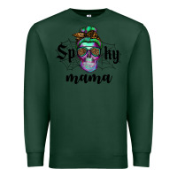 Sports Green spooky mama skull Premium Sweatshirt - RanaPortraitStore