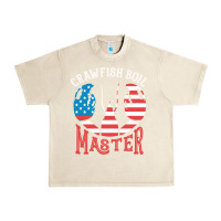 Crawfish Boil Master American  Flag Us Big Red Lobster Design Urban Heavy Tee | Teevron