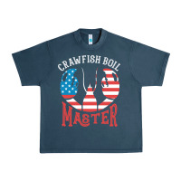 Midnight Navy crawfish boil master american  flag us big red lobster design Urban Heavy Tee - linhVisuals