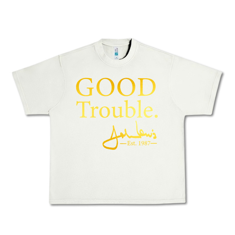 Good Trouble John Lewis Signature Urban Heavy Tee by linhVisuals | Teevron